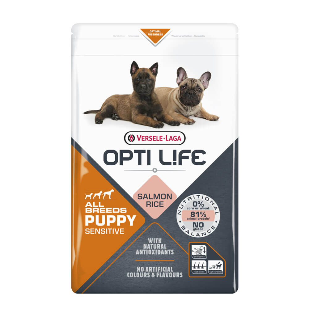 OPTI LIFE PUPPY SENSITIVES SALMONE&RISO 2.5KG