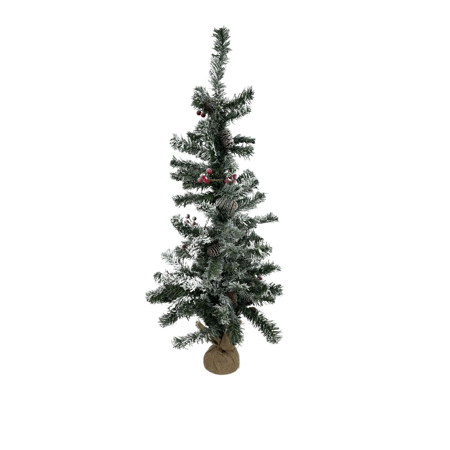 ALBERO CM.90 CON BACCHE E PIGNE INNEVATO