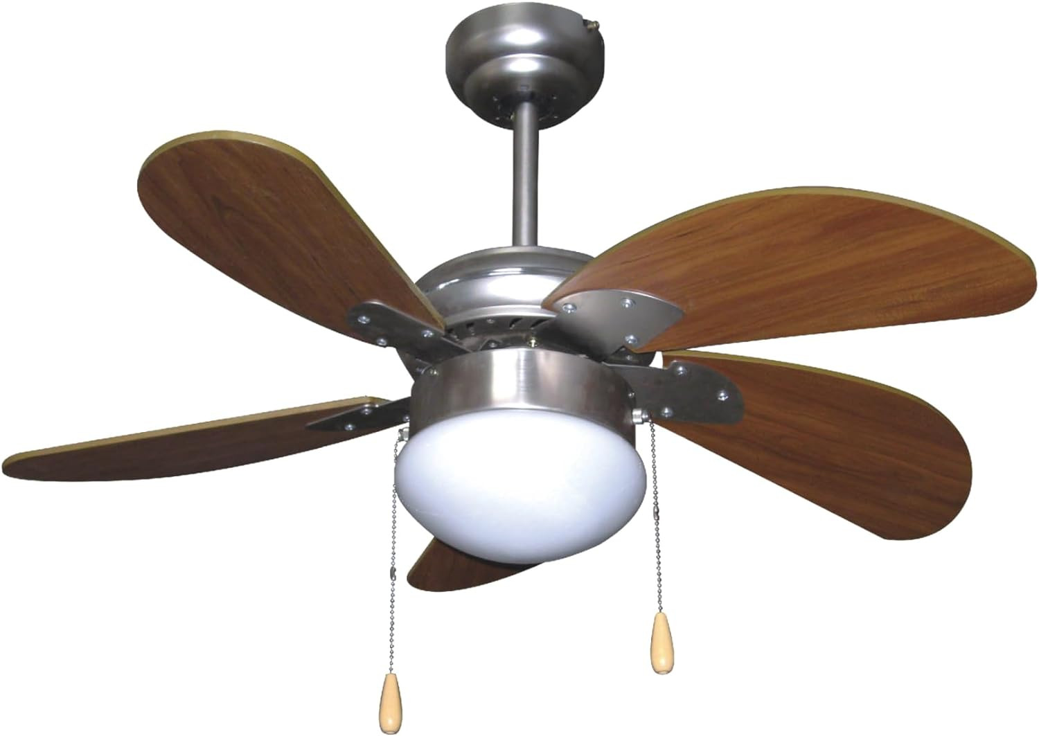 VENTILATORE A SOFFITTO 5 PALE CON LUCE CM.76