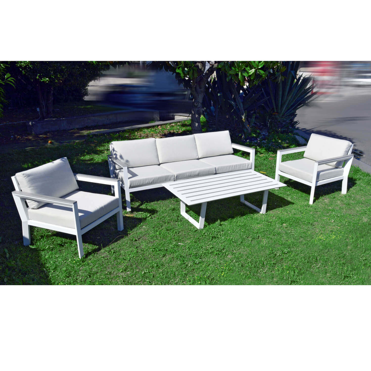 SALOTTO ALLUMINIO 215X82 BIANCO