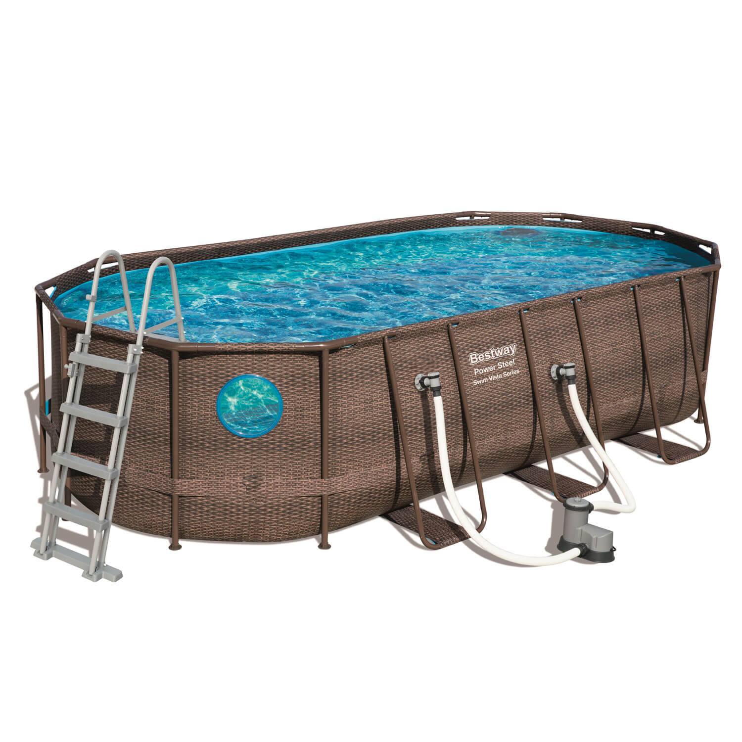 PISCINA RATTAN OVALE D.549X274X122 CON OBLO'