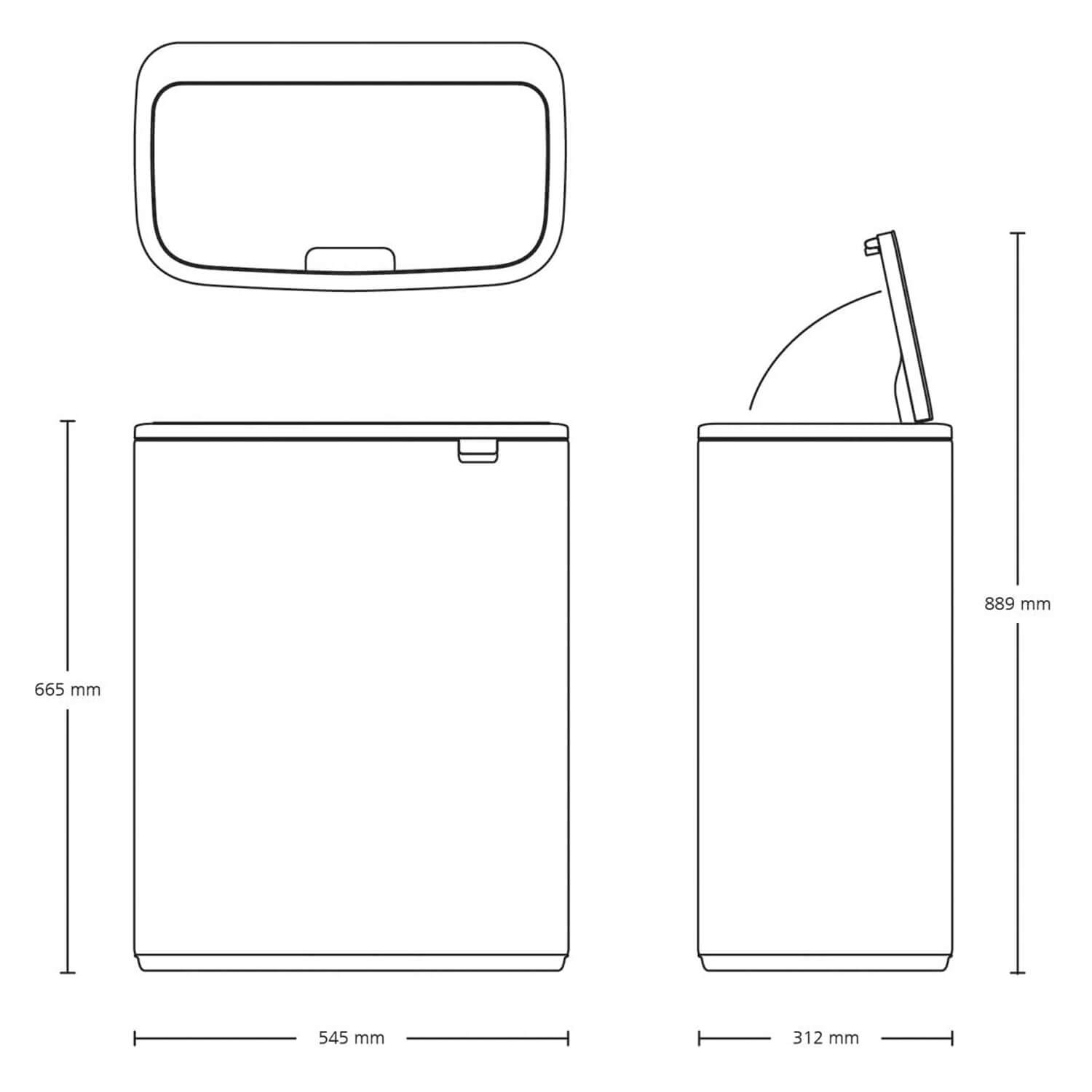 PATTUMIERA BO TOUCH BIN 2X30LT.ACCIAIO MATT.