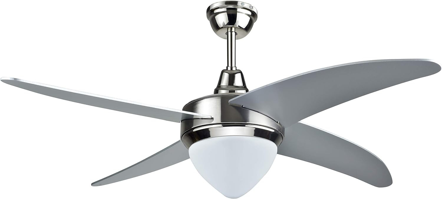 VENTILATORE A SOFF.4 PALE CM.122 SILVER C/LUCE TEL