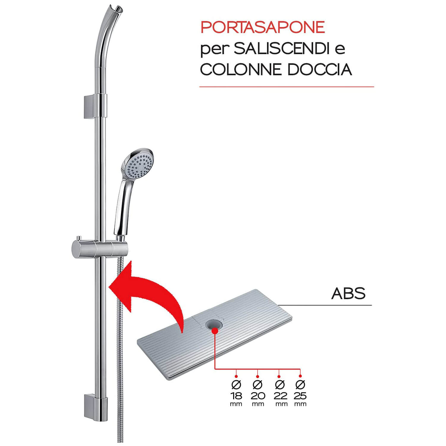 G-SOAPY MENSOLA PER SAPONE PER DOCCIA CROMO