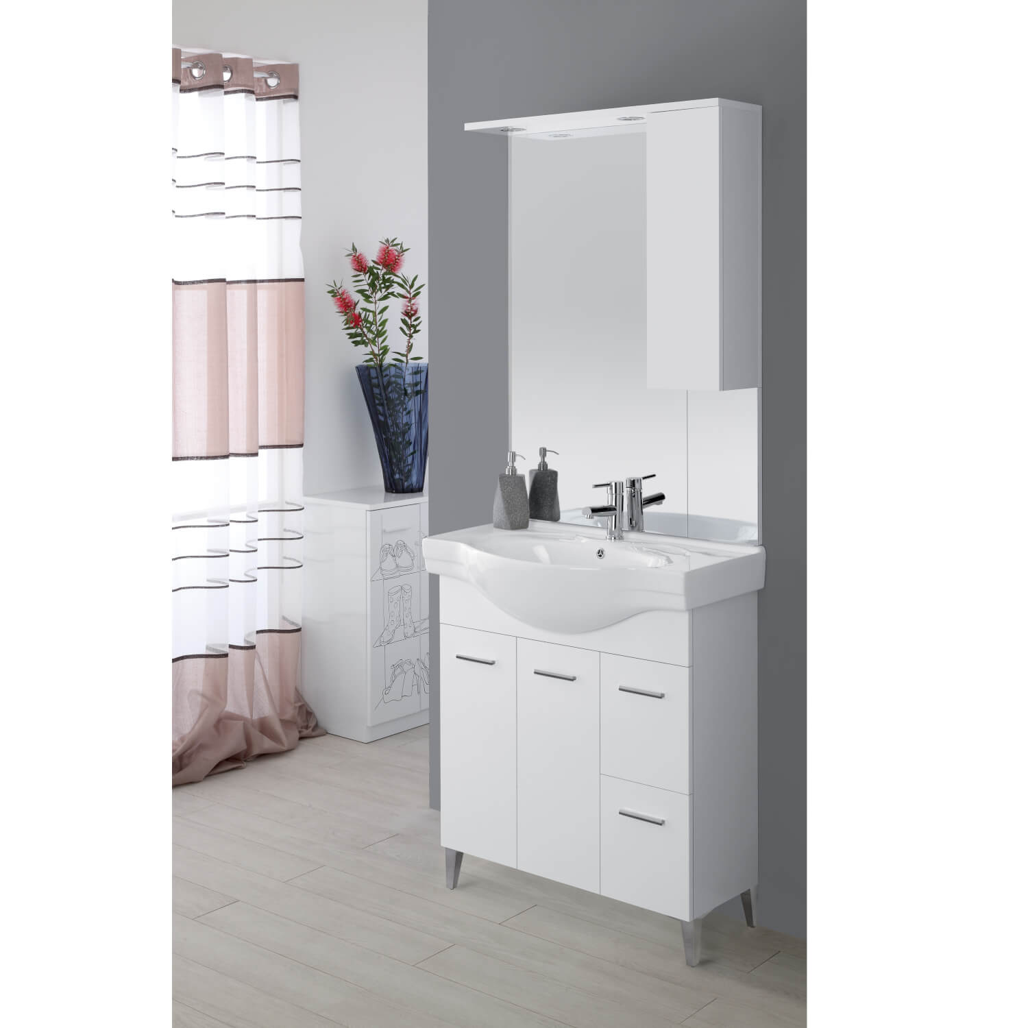 MOBILE BAGNO CM.80 2A 2C BIANCO