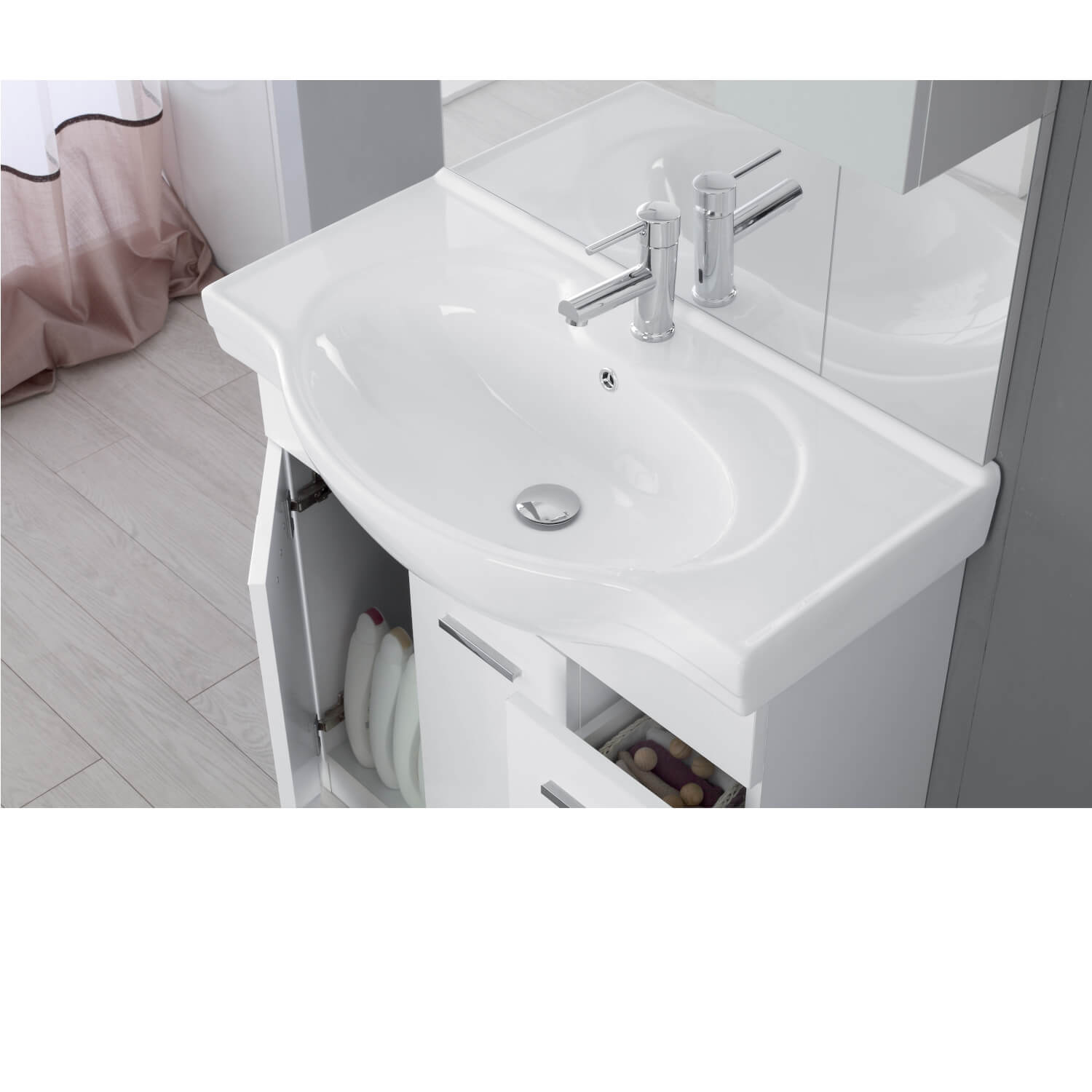 MOBILE BAGNO CM.80 2A 2C BIANCO