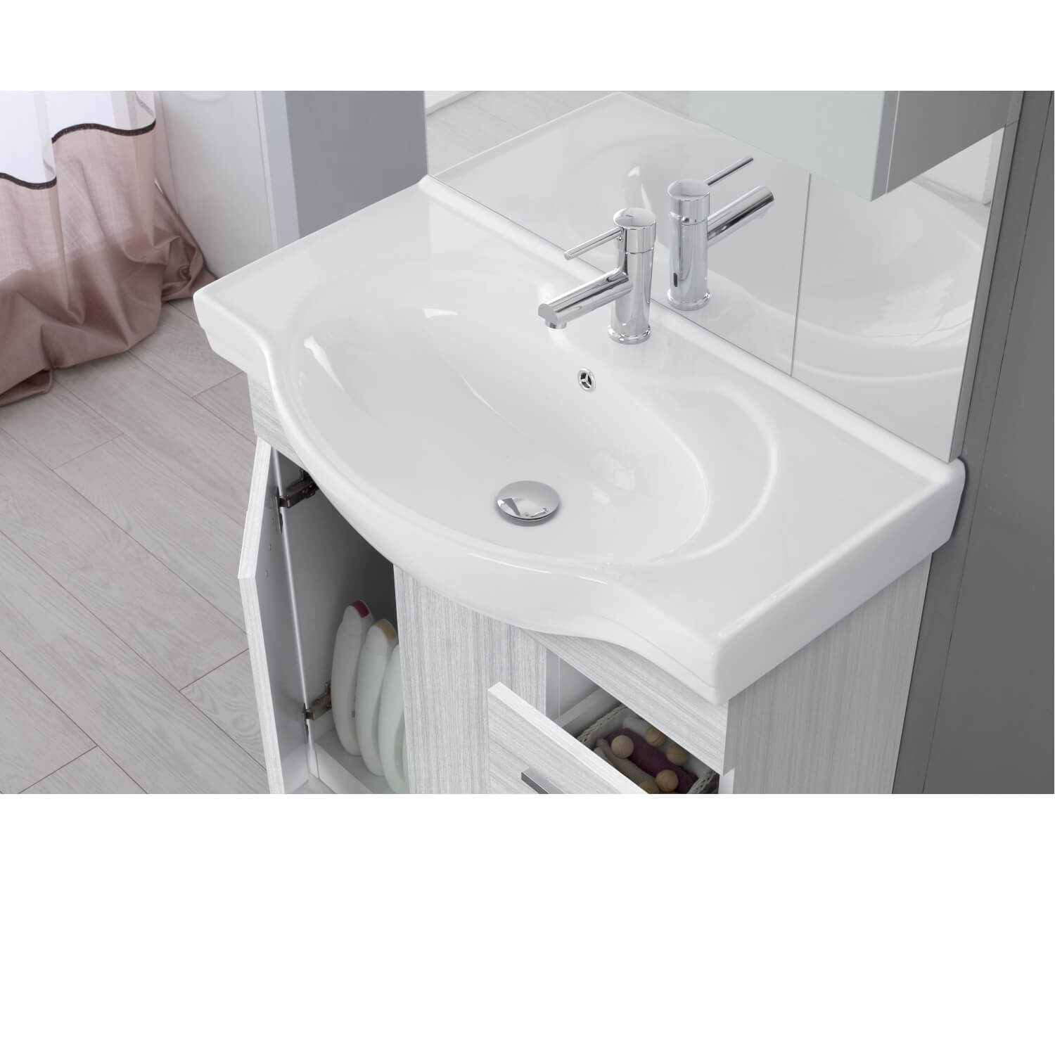 MOBILE BAGNO CM.80 2A 2C GRIGIO