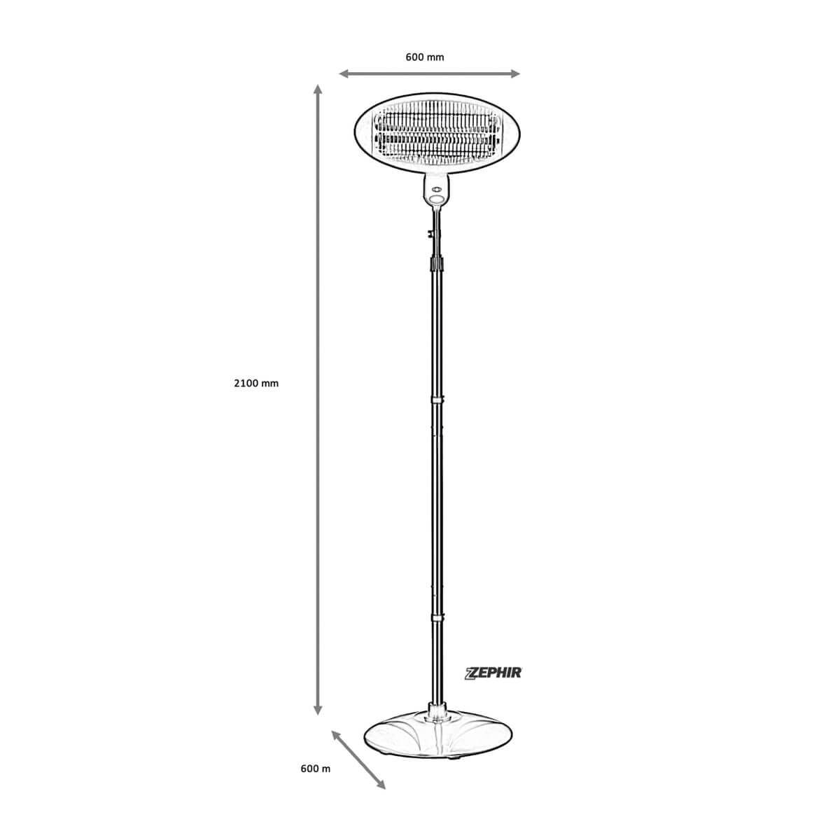 RISCALDATORE A QUARZO ESTERNO IP34 3 EL. 2000W