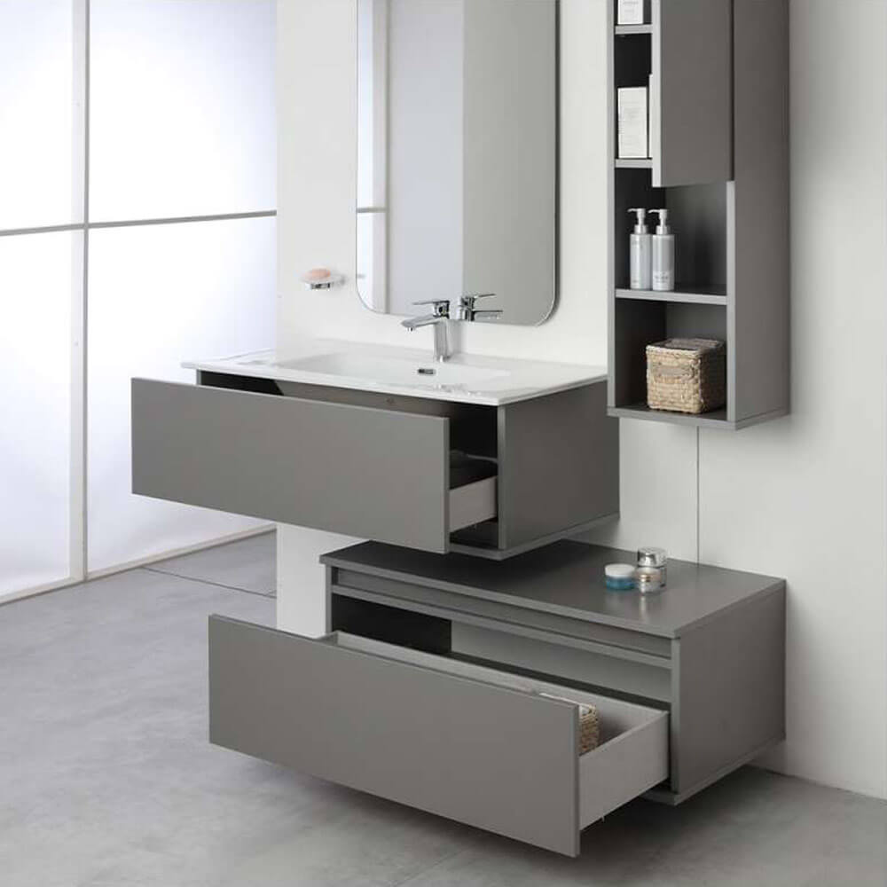 MOBILE BAGNO CM.90 2 CASSETTI GRIGIO PASTELLO