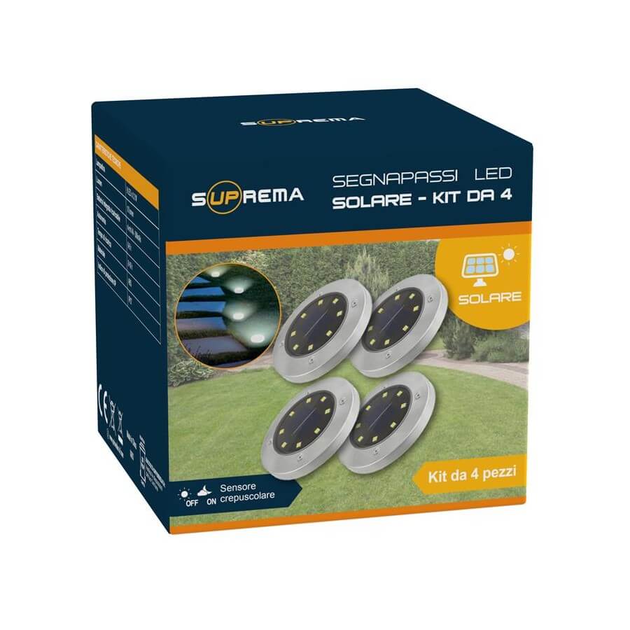 *SEGNAPASSI LED SOLARE SET 4 PZ. C/SENSORE