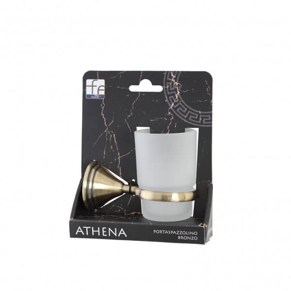 ATHENA PORTASPAZZOL.IN VETRO BRONZO