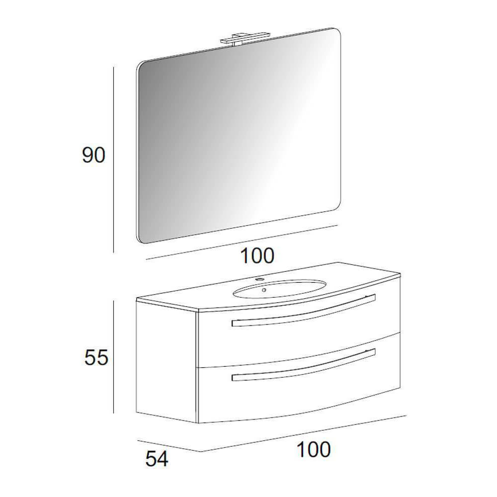 MOBILE BAGNO STELLA CM.100 BIANCO