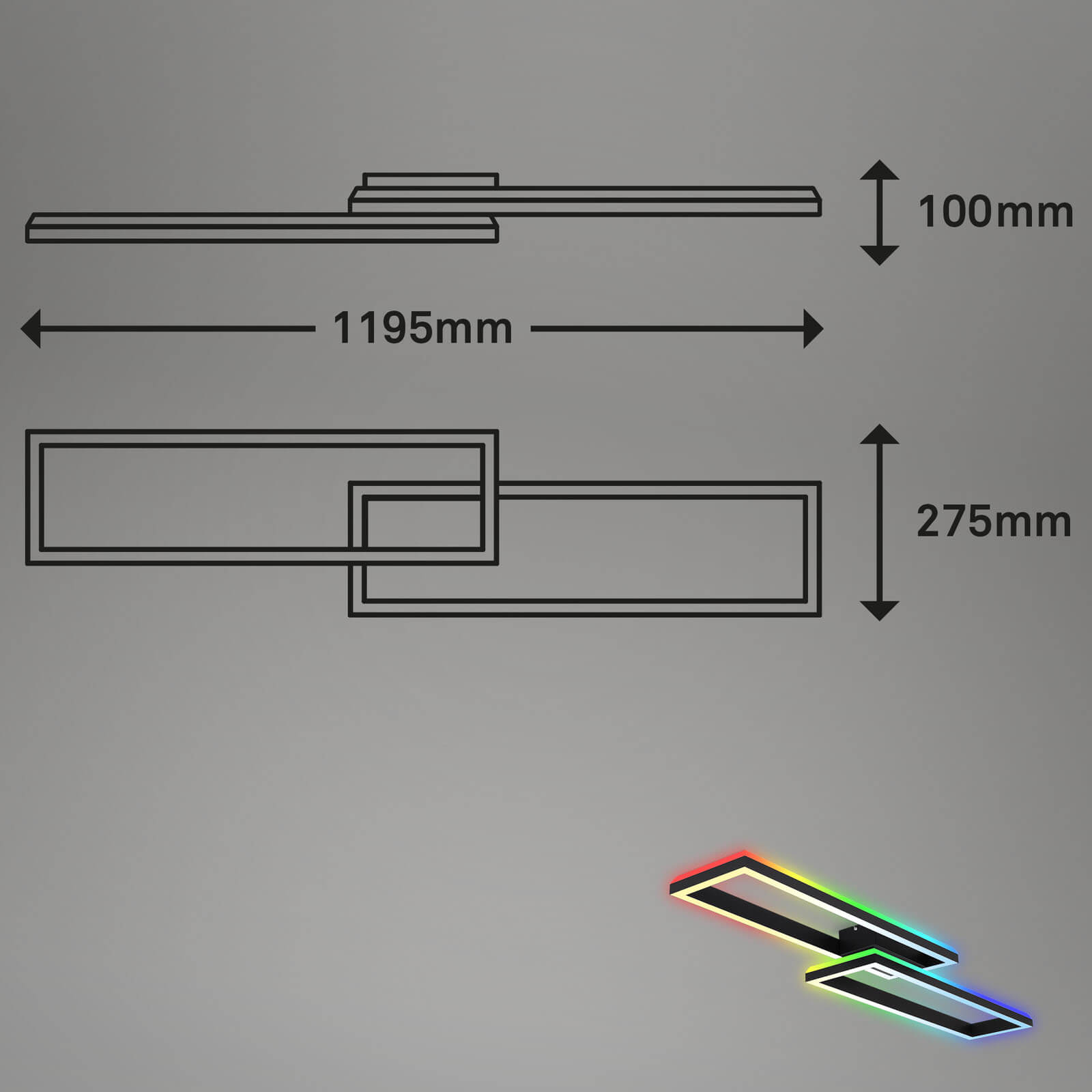 FRAME APPL.LED DIMM.120X28 45W NERO