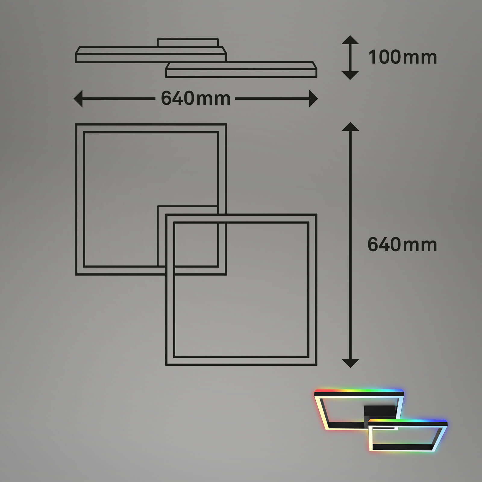 FRAME APPL.LED DIMM.84X57 40W NERO