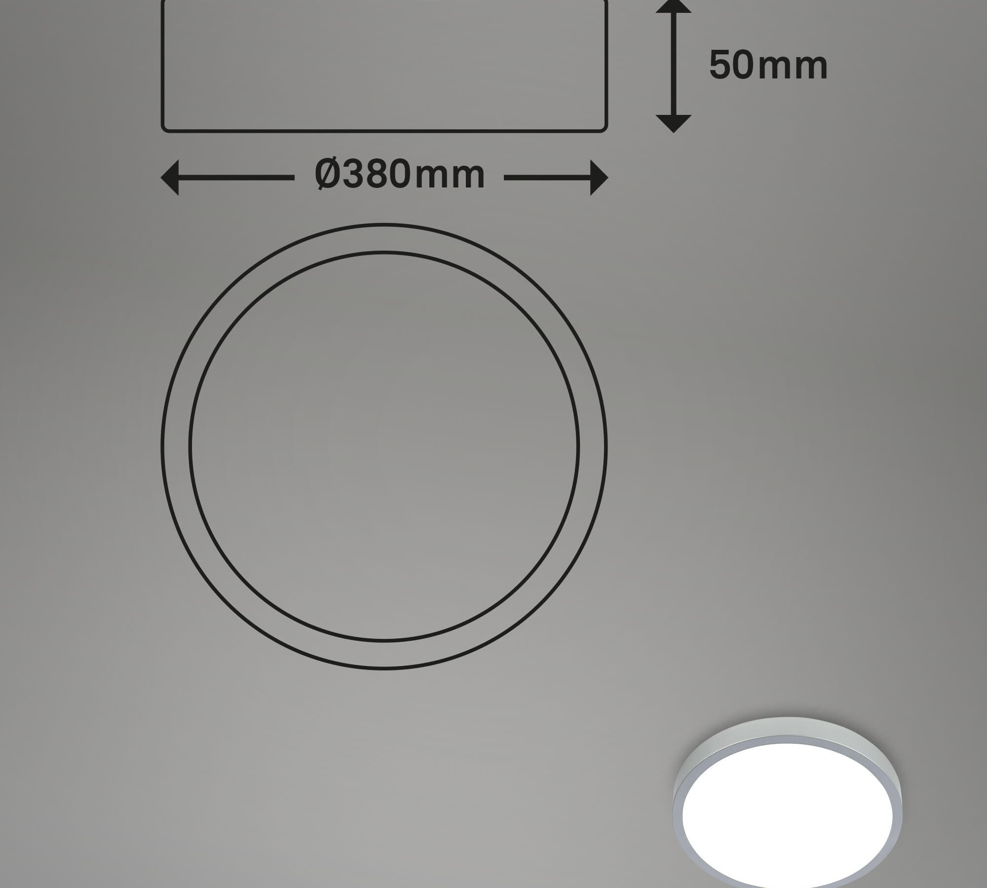 RUNA PLAFONIERA D.38 LED 22W DIMM.METALLO/PL/ARG.