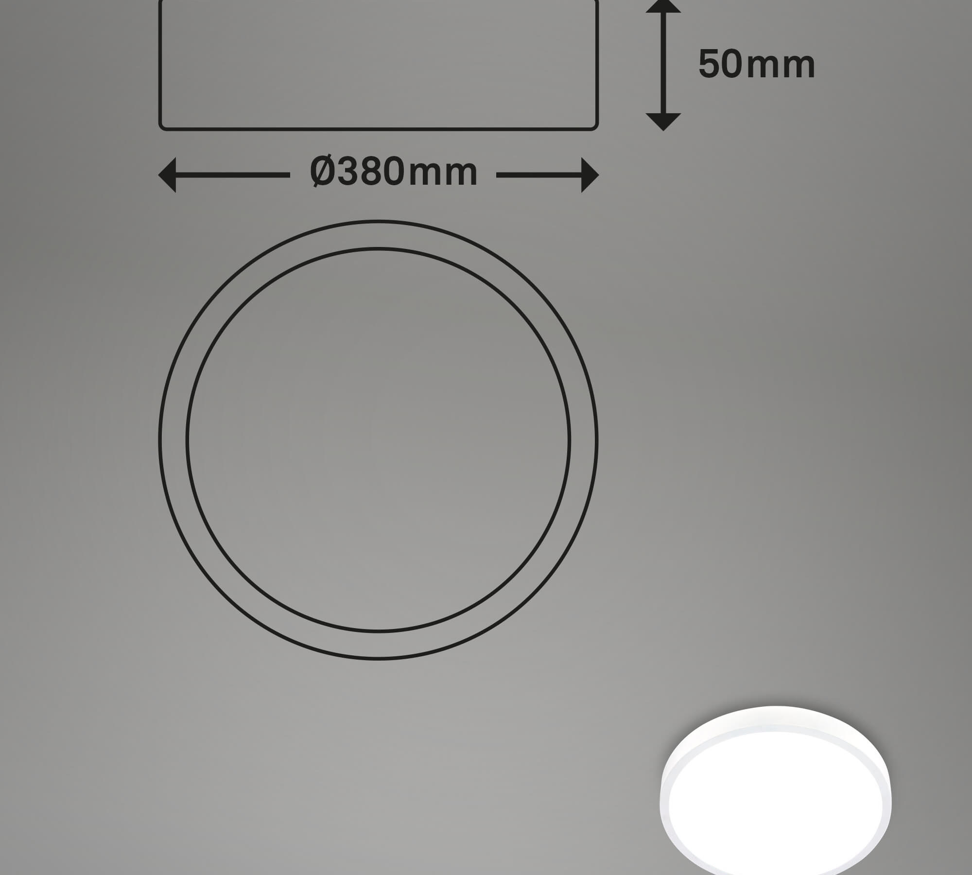 RUNA PLAFONIERA LED D.38 22W DIMM.M/PLASTICA B.CO