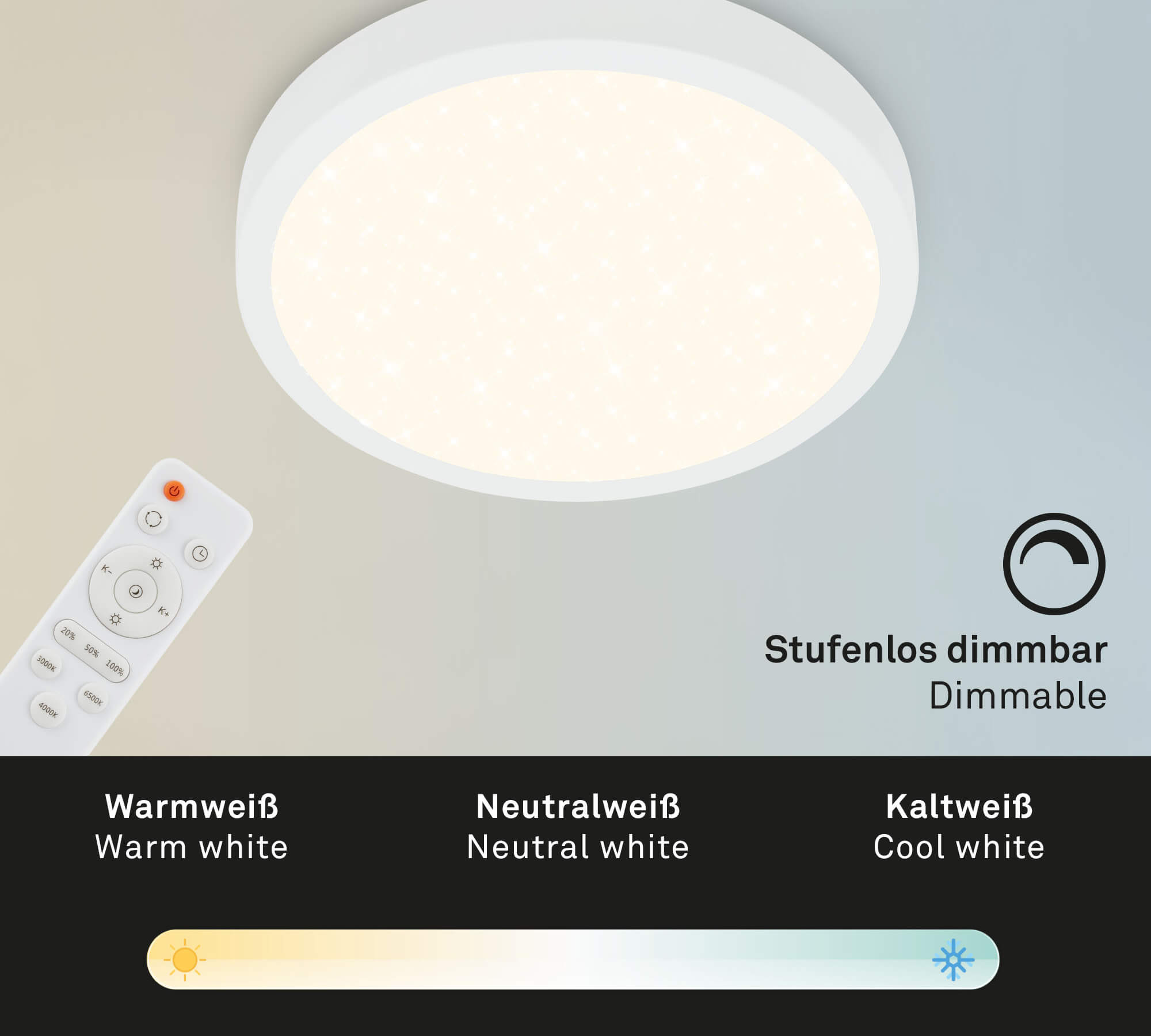 RUNA PLAFONIERA LED D.28 18W DIMM.METALLO/PL.B.CO