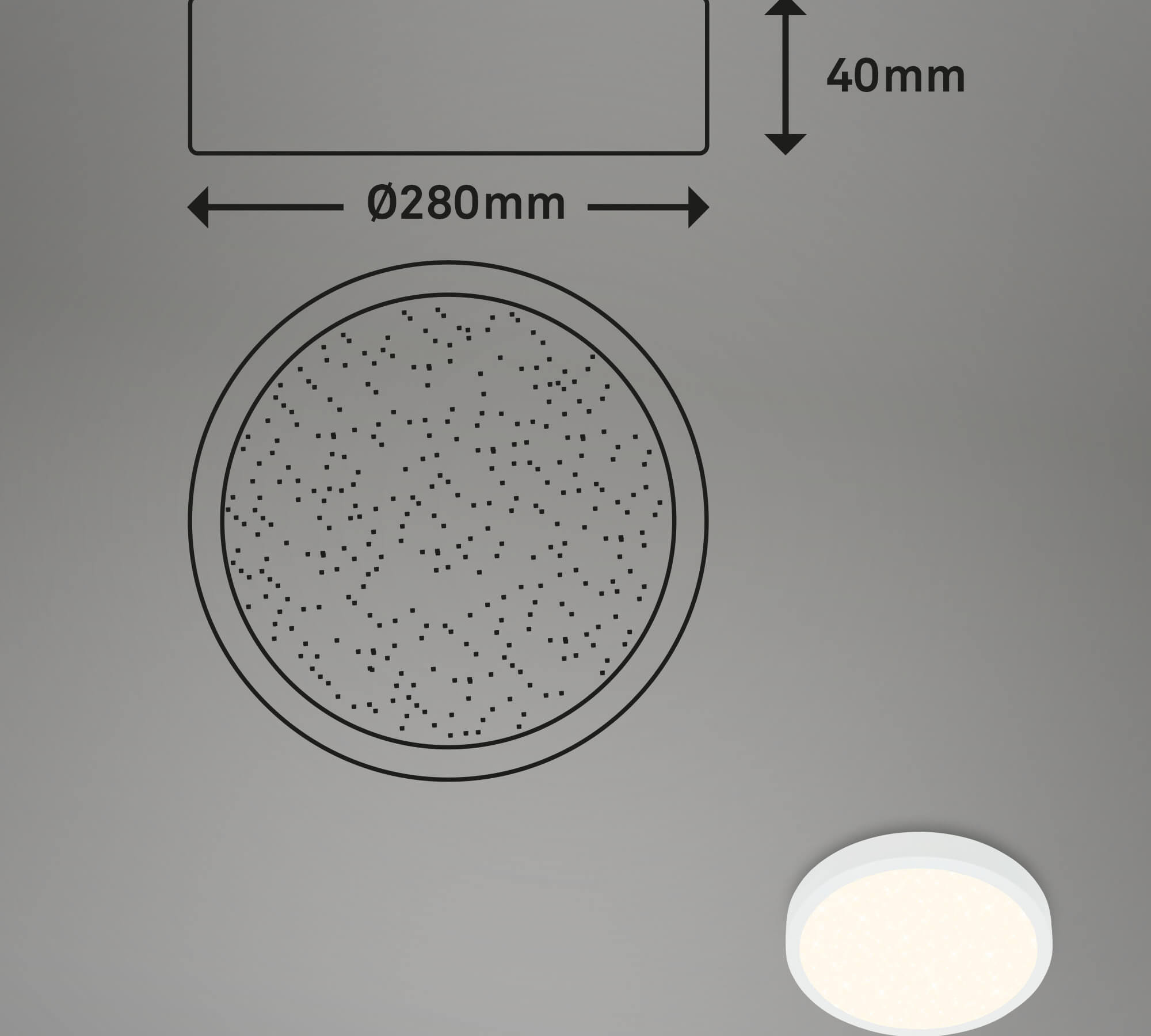 RUNA PLAFONIERA LED D.28 18W DIMM.METALLO/PL.B.CO