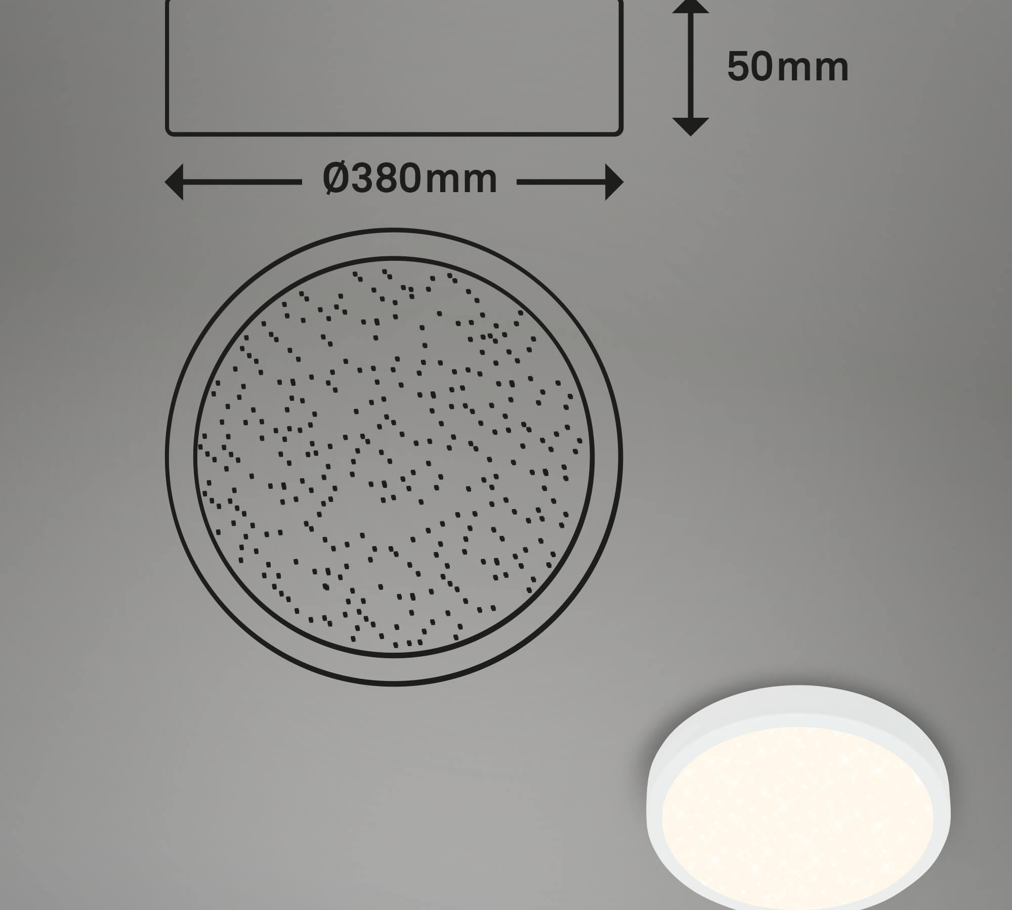 RUNA PLAFONIERA LED D.38 22W DIMM.METALLO/PL.B.CO