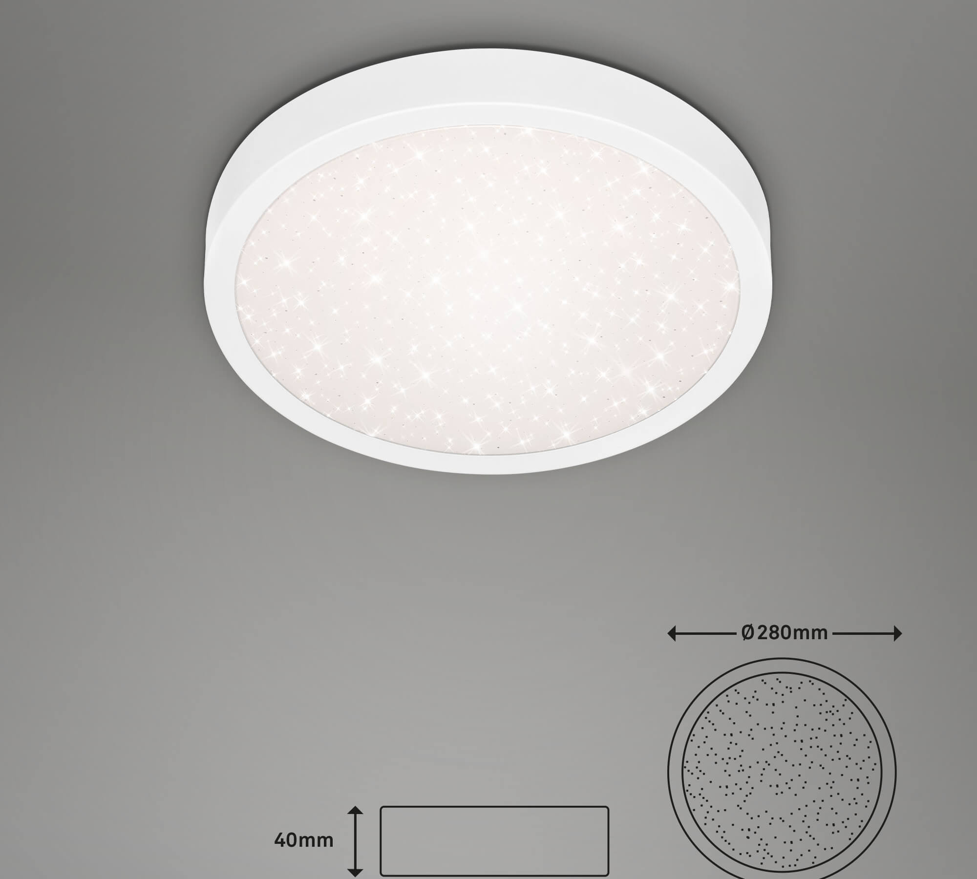 RUNA PLAFONIERA LED D.28.5 18W MET/CORNICE BIANCO