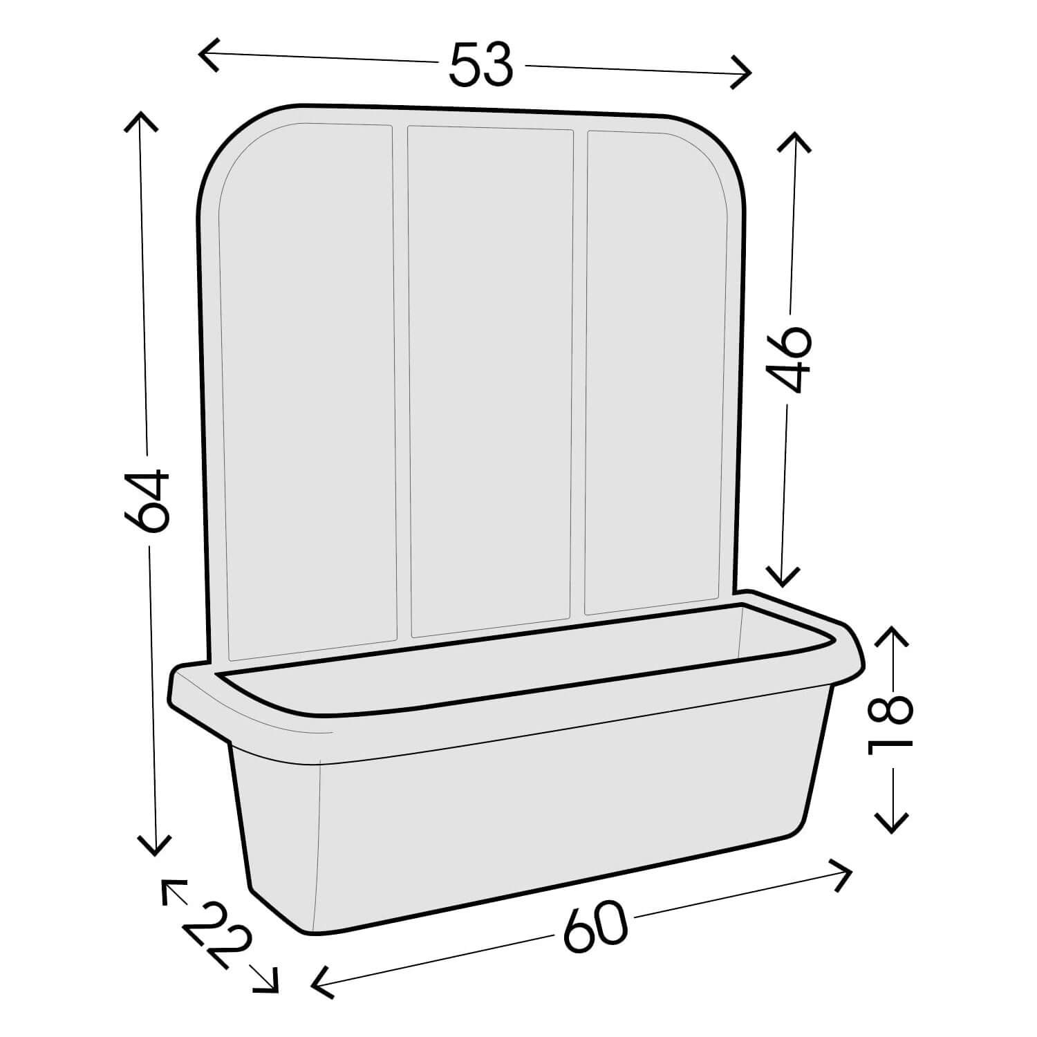 FIORIERA DA BALCONE P/RAMP.CM.60 BI