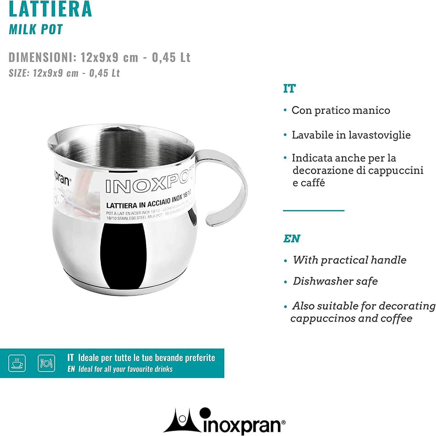 LATTIERA INOX CC.450