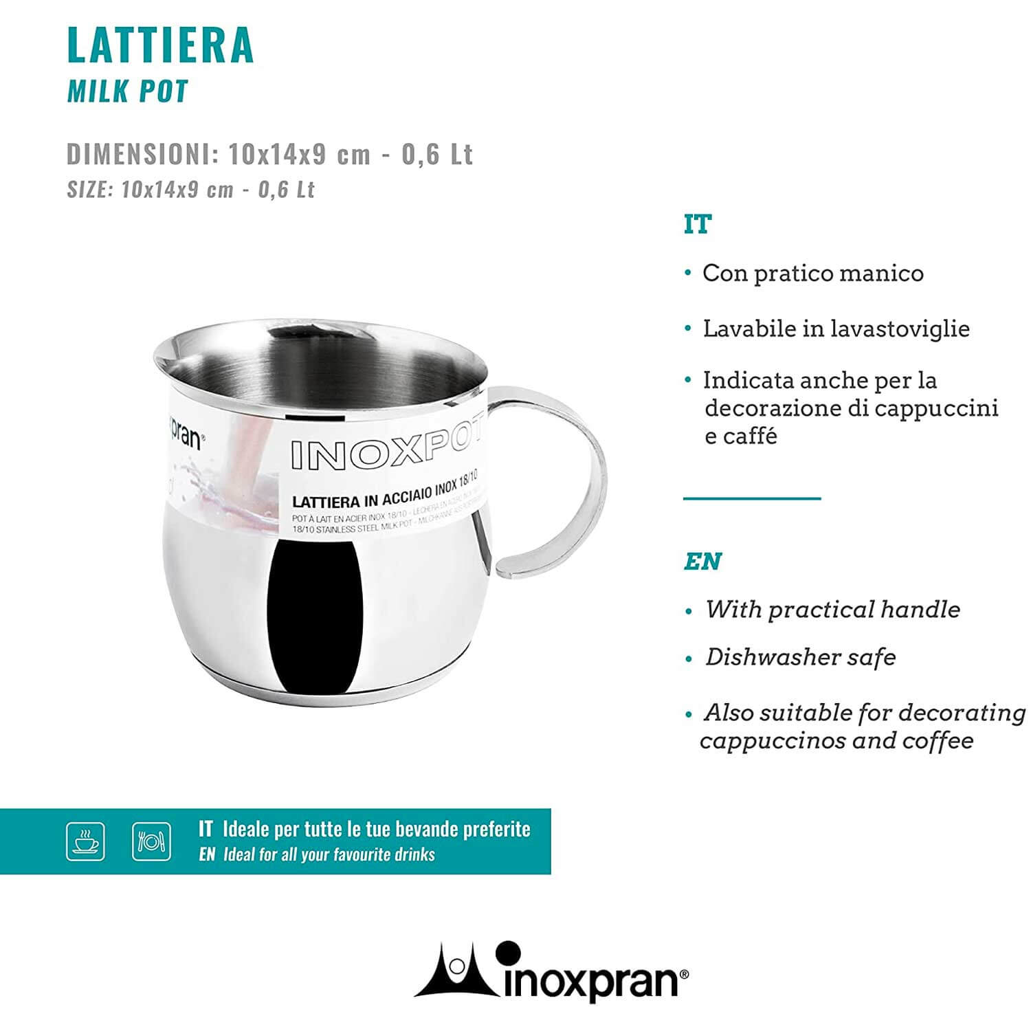 LATTIERA INOX CC.600