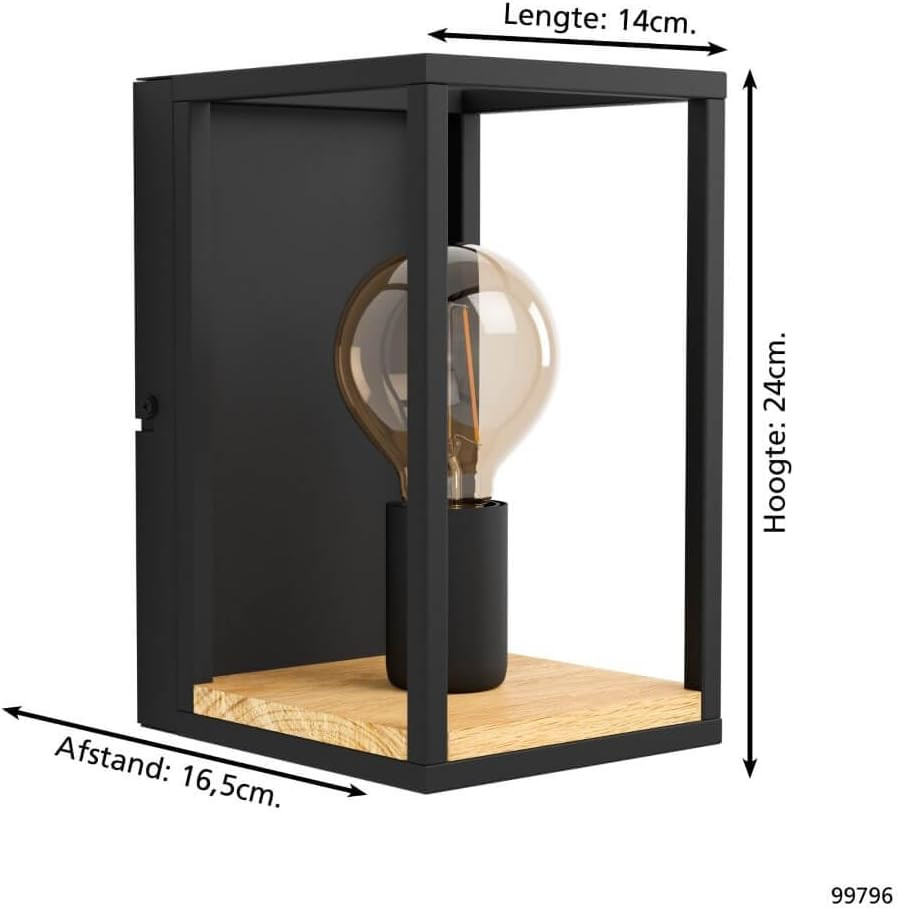 LIBERTAD APPLIQUE E27 1X40W METALLO/LEGNO CM.14