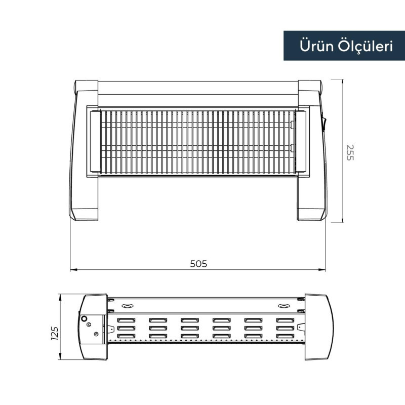 STUFA AL QUARZO 2 ELEMENTI 1200 WATT