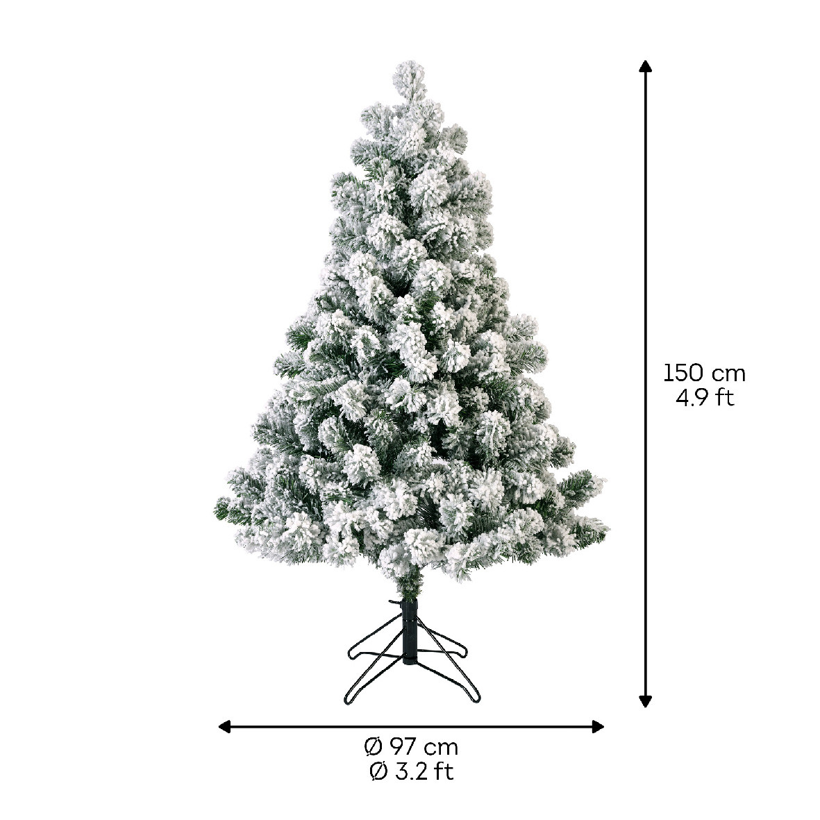 ALBERO INNEVATO H.150 VERDE/BIANCO PVC 340 PUNTE