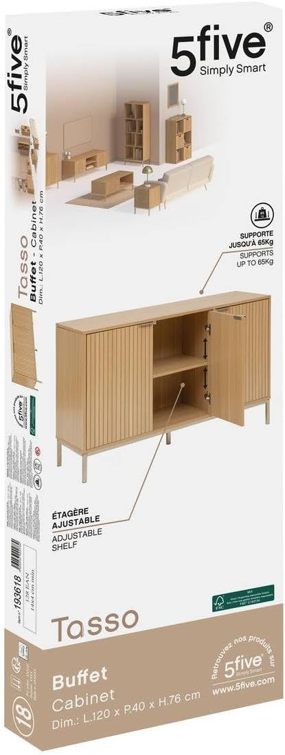 CREDENZA 3ANTE CM.120 EFFETTO LEGNO NATURALE